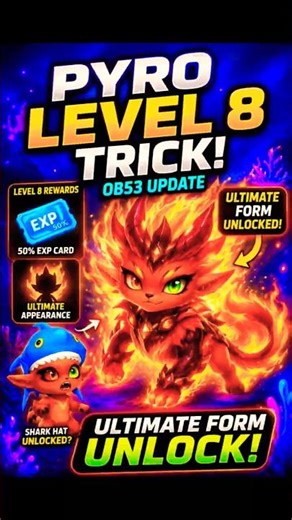 🤫 Pyro Pet Level 8 Trick Kaise Unlock Karein? | Free Fire MAX