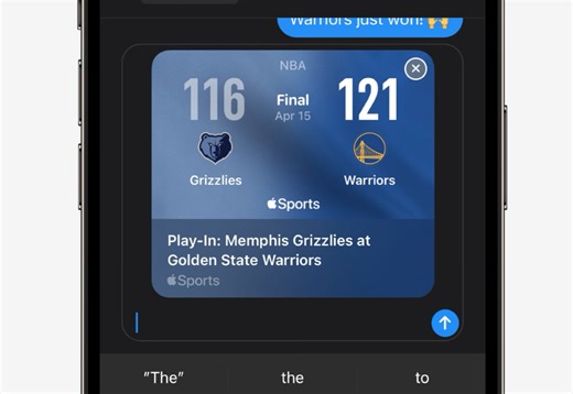 The Apple Sports app now lets users create and share game cards