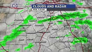 Some very light radar returns are showing up across Central Texas, but most of the rain on radar isn't reaching the ground due to dry air aloft. It wouldn't be surprising if we saw some isolated sleet pellets through midday, but dry air is winning the battle against precipitation. | KWTX News 10
