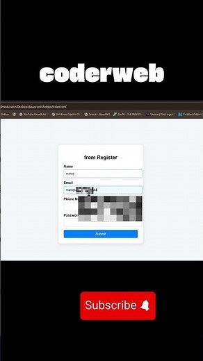 how to create a form for html css java script #coding #pythonanddjangofullstackwebdeveloper