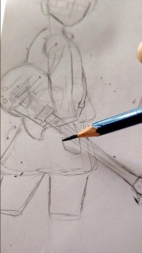 anime girl skething✏️