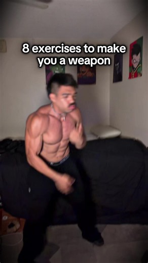 ⚔️ 8 exercises to make you a WEAPON ⚔️ 1. Weighted Pull-Ups 💪🏼 Build a stronger back, crushing grip, and real pulling power. 2. Barbell Overhead Press 🏋️ Develop explosive shoulders and upper-body strength. 3. Front Squats 🦵🏻 Forge powerful legs, core stability, and athletic movement. 4. Romanian Deadlifts ⚡ Build a bulletproof posterior chain with stronger glutes and hamstrings. 5. Farmer’s Carries 🪨 Increase grip strength, core stability, and full-body toughness. 6. Sled Pushes 🚂 Improv