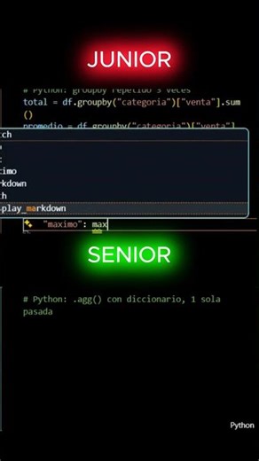 El error de Python que cometen el 90% de juniors al agrupar datos 😬 #python #pythonenespañol