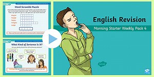SATs: Year 6 English Revision Morning Starter Weekly PowerPoint Pack 4