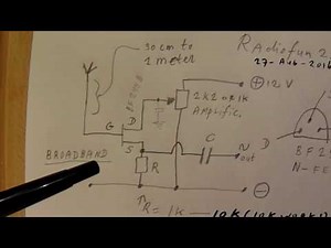 Active antenna for a shortwave radio (schematic with N-FET)