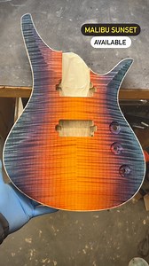 TAKEN! We are very happy how our “pacific sunset” staining came out on this fabulous curly maple top! Gotta love how smooooth the transitions are and saturated the colors. Part of the upcoming ViK Duality 7 “Malibu Sunset”. #vikguitars #vikduality #malibusunset #malibu #luthier #luthiery #art #guitar #beautifulguitars #guitarporn #privatestock #masterbuilt #mastergrade #vikkuletski #curlymaple #xguitars #guitarcollector #boutiqueguitars #hiendguitars #pvrp | ViK Guitars