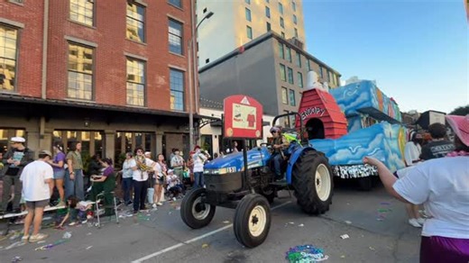 NOPD MONDAY UPDATE: After further investigation, NOPD amends its official statement. Officers now say the riders were removed for aggressively throwing items at people holding anti-ICE signs. All riders were booted from Thoth float 32 after reports of aggressively throwing beads at federal agents, NOPD confirms to @fox8nola | Maddie Kerth Fox 8