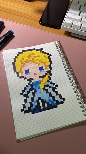 elsa ❄️ pixel art #pixelarttutorial #pixelartideas #pixelart #elsafrozen #frozen #disneyprincess