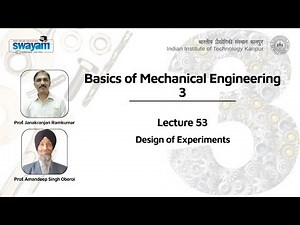 Lecture 53: Design of Experiments