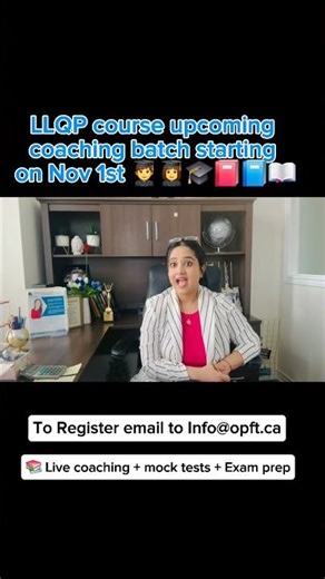 Upcoming LLQP batch starting 1st Nov, To register email us : info@opft.ca