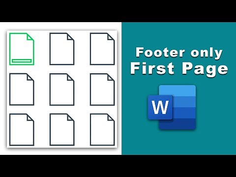 How to insert footer only first page in Microsoft word