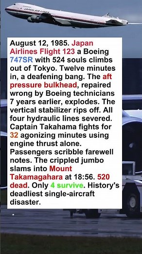 A Boeing 747 Flew 32 Minutes With NO Tail — JAL Flight 123