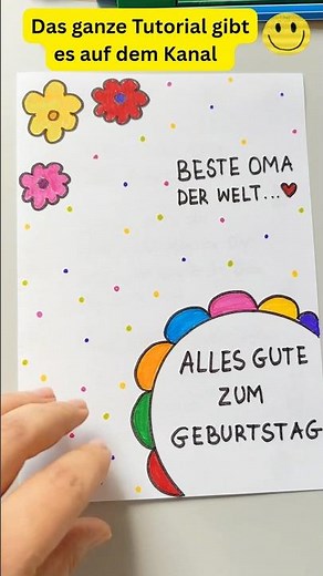 Für Oma basteln: Kinderleichte Karte #basteln #oma #diy #shorts
