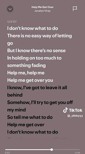 Help me get over // #jonalynviray #jona #helpmegetover #song #lyrics #music #spotify #fyp
