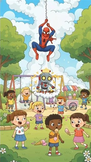 Spider Man cartoon short #spiderman #cartoon #shorts #animation #help #park #children #moralstories