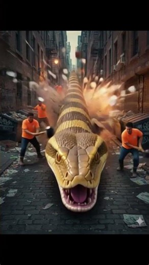 rescue gaint python from log #foryou #animals #funny #shorts