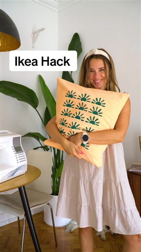 IKEA Curtain Upcycle: DIY Sun Cushion from Leftover Fabric