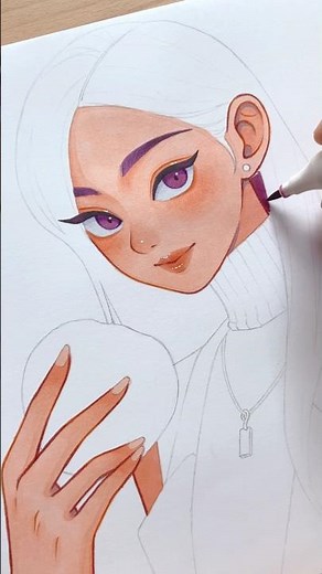 Coloring portrait with Ohuhu Kaala Alcohol Markers ✨ #ohuhumarkers #markers #coloring #art #drawing