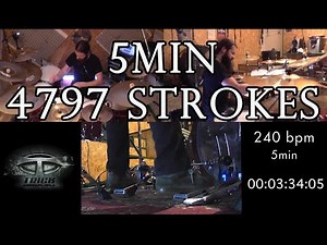 Kevin Paradis - 4797 strokes in 5min with Trick pedals and trigger system - Unofficial World record