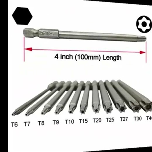 11 PCS Torx Security Bit Set S2 Steel Magnetic Security Screwdriver Set