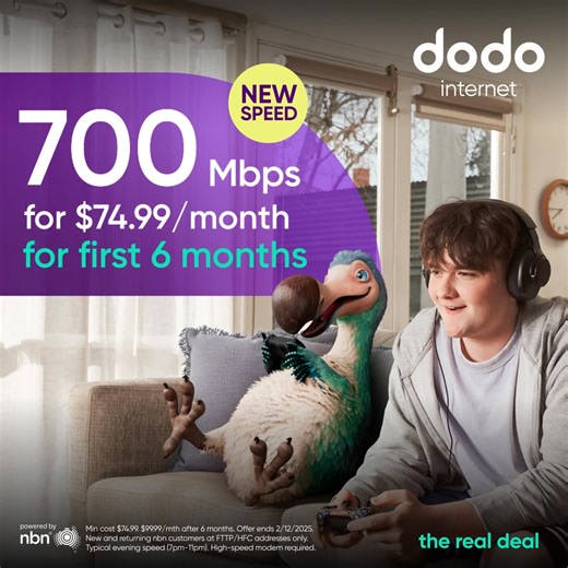 Get The Real Deal On nbn. $150-$180 Off Over 6 Mths On nbn 25Mbps & Above Plans. | Dodo