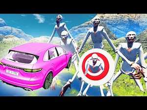 Jumping CARS in the mountains with giant SCP 096 MODEST! Cars Crashes - Beamng Drive