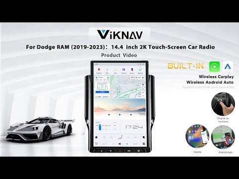 Viknav For Dodge RAM 2019-2023-install: 14.4 inch 2K Touch-Screen Car Radio