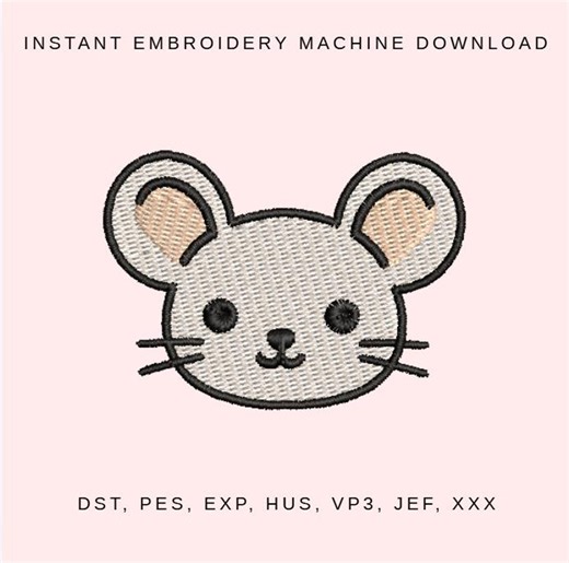 Mouse Face Mini Embroidery Design – Machine Stitch (digital Download) - Etsy