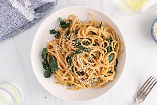 Quick Kale Sesame Noodles (20-Minute Recipe) - Plant Based Jess