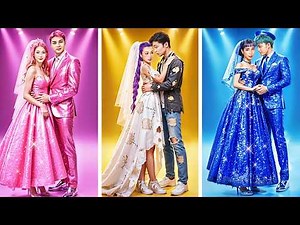 KPop Demon Hunters Rich Bride Couple VS Poor Bride Couple! Huntrix vs Saja Boys Love Story