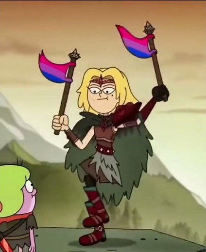 Sasha Waybright Holding a Bisexual Pose Flag | Amphibia #shorts