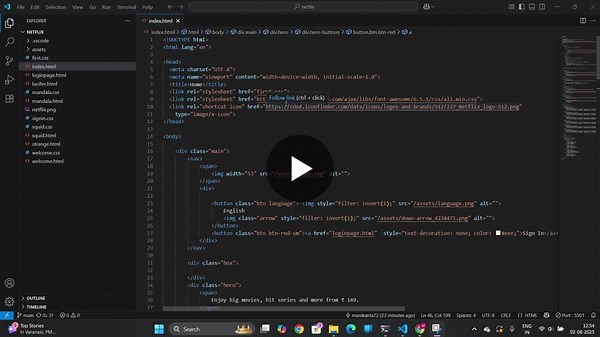 Launched a Netflix Clone with HTML and CSS features | Siva Manikanta Baswa posted on the topic | LinkedIn
