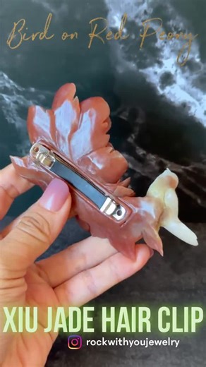 Xiu Jade Serpentine Hand Carved Bird & Red Peony Hair Clip: Certified Natural Rare-found Red Jade Flower Carving Vintage Hanfu Hair Jewelry - Etsy