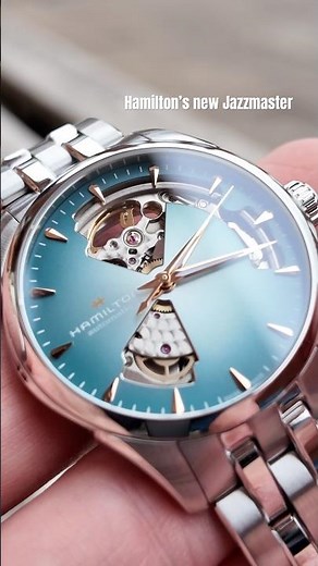 The new Hamilton Jazzmaster Open Heart Turquoise Automatic 🩵 #newwatches #hamilton #hamiltonwatch
