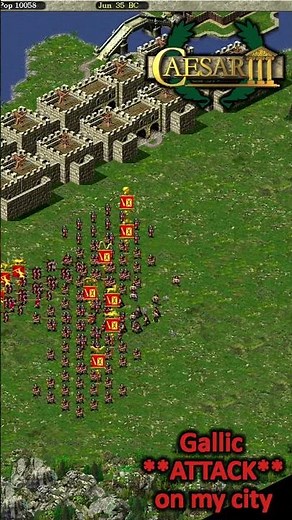 Caesar 3 Augustus Battle Action Gallic Attack live commentary #gaming #citybuilder #caesar3