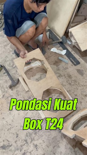 The process of attaching the speaker holes and the T24 box adapter #speakerbox #woodworking