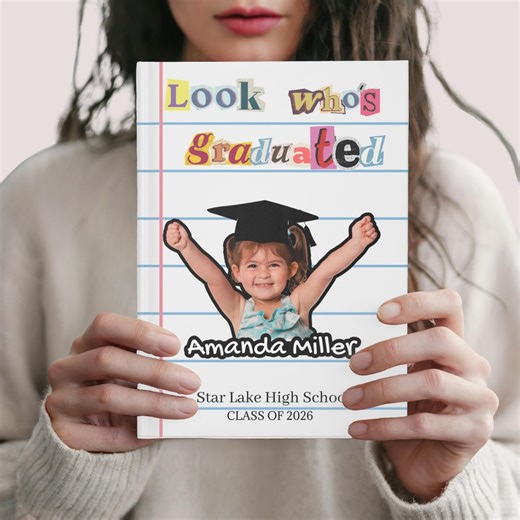Personalized Graduation Guest Book 2026, Scrapbook Style Vintage Memory Book, Custom Childhood Photo Graduation Gift, High School Grad - Etsy