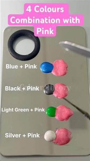 4 Colours Combination with Pink🎨😍 | Colour Theory #colourmixing #colourmixingvideo #colourmixing