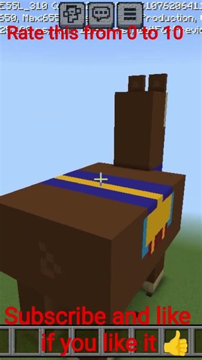 A Llama build.Rate this from 0 to 10.Subscribe and like if you like it 👍.#minecraft #game #gameplay