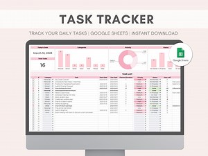 Task Tracker Spreadsheet | Google Sheets | to Do List | Planner Spreadsheet | Task List Template | Productivity Planner | Digital Tracker - Etsy