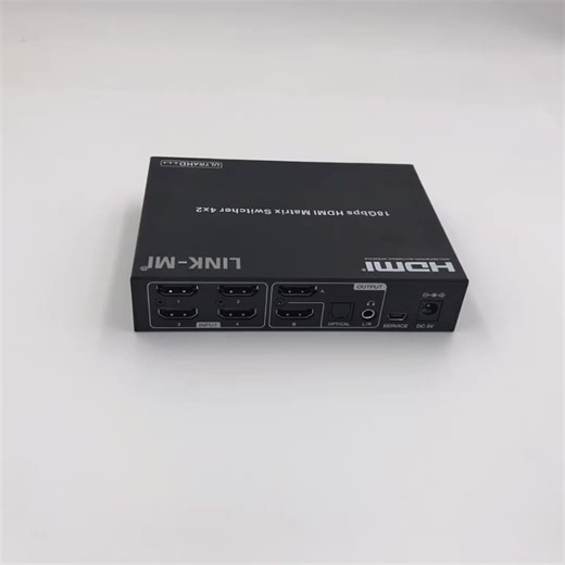 4K 4x2 HDMI 2.0 Matrix Switcher HDCP2.2/HDCP1.4 Compliant Via Panel Button IR With Audio De-embedding to Optical Video Switch