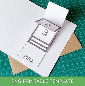 Waterfall Pull Tab Pop-up Card Mechanism - DIY Pop-up Card Template as Digital Download - Etsy