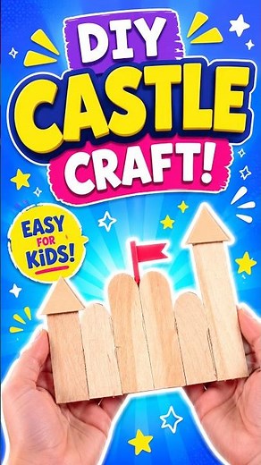 DIY Popsicle Stick Castle Toy 🏰 | Easy Castle Craft for Kids #diy #craft #craftyfun #kids