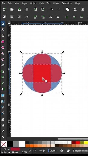 Vector Abstract logo design in Inkscape using shape builder tool