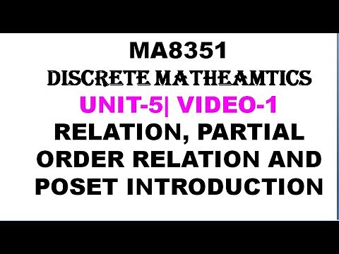 POSET AND RELATION INTRODUCTION IN TAMIL| DISCRETE MATHEAMTICS| UNIT-5| VIDEO-1