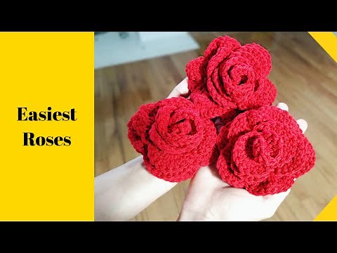 Crochet Roses For Beginners - 3 easy rows!