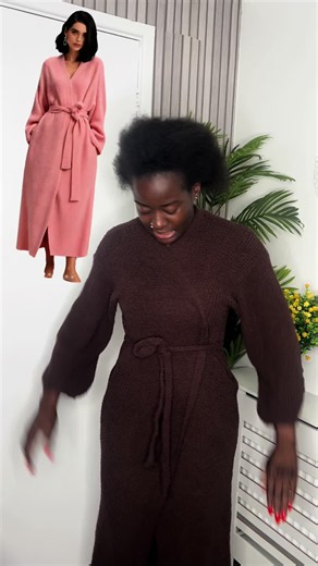 Comfortable Knit Bathrobe with Tie-Strap Design, Loose-Fitting Long Sleeve Home Robe, Cozy Lazy Wear for Relaxing at Home#bathrobe #longrobe #TikTokShopFinds #tiktokmadebuythis #shallymalove