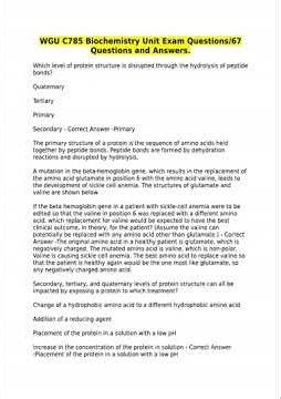 Wgu C785 Biochemistry Exam Mastery 67 Verified Questions And Detailed Answers