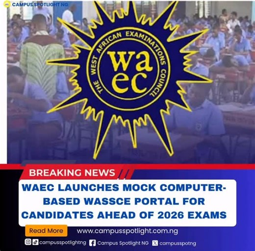 Campus Spotlight Ng on Instagram: "The West African Examinations Council (WAEC) has introduced a mock Computer-Based WASSCE (CB-WASSCE) portal to help candidates prepare for its full transition to computer-based exams in 2026. Candidates are encouraged to visit mockcbt.waec.org.ng and use the exam number 5010101520 to practice and get familiar with the new system. The platform aims to reduce exam anxiety, boost digital readiness, and ensure a smooth switch from paper-based to computer-based test