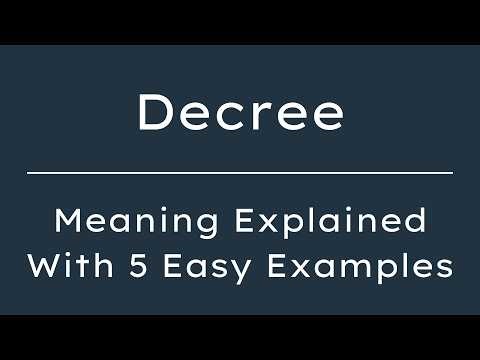 Decree Meaning | What Does Decree Mean? | Define Decree, Pronunciation & Synonyms